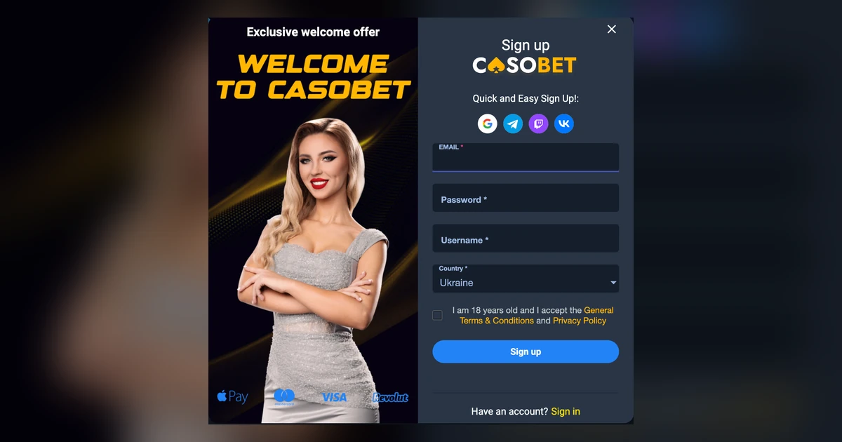 Inloggen en account aanmaken bij Casobet